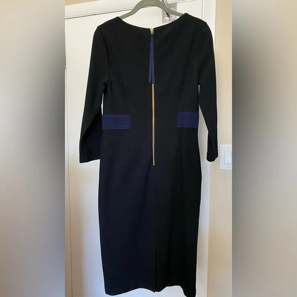 NWT Boden Laura Ottoman Sheath Dress Black/Blue Size 6P - Picture 3 of 12